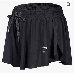 Black TikTok Butterfly Flowy Shorts